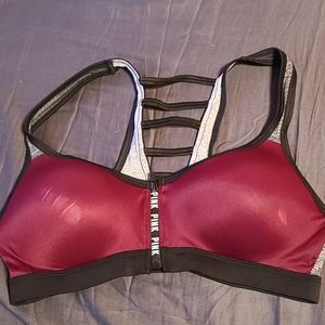 PINK front zip sportsbta